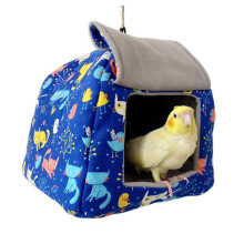 Bird Hammock Plush Snuggle Hanging Tent Happy Hut Winter Warm House Small Animals Hideaway for Hamsters Budgies Conures L