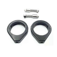 (black) 2pcs 49mm Motorcycle Turn Signal Bracket Front Fork Relocation Clamps Mount Chrome/Black For Harley Dyna softai FXDB XL