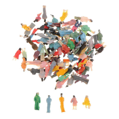 100Pcs Painted People Figures Miniatures for Train Railway Layout 1:200 1