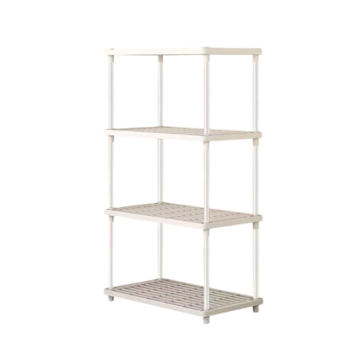 Storage Shelf 4-Tier White Plastic 21.6x9.84x32.67 in