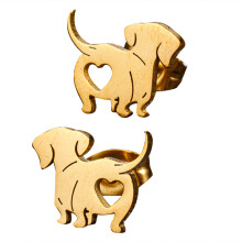 Élégant animal de compagnie teckel chien boucle d'oreille-Or