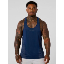 (black, L) Youngla Men's Summer Tank Top for Gym Running Casual Workout Breathable Print Vest