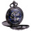 Mechanical Pocket Watch Antique Skeleton Black Double 1