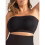 (M, 黑色（配同色肩带升级版本现货）) Plus Size Wireless Bra Comfort Shapewear Silicone Non-Slip Removable Straps Strapless Fixed Cup 1