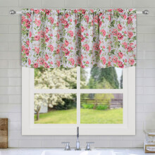 Linen Farmhouse Valance Rustic Color Block 2 pcs 140x46cm