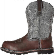 (42, Q2) Wide Square Toe Waterproof Steel Toe Work Boots Mens Leather Country Work Boot