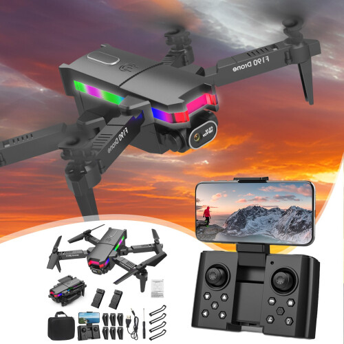 Mini Dual Camera Drone 1080P HD with 4K, Foldable WiFi FPV, 1