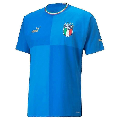 (Medium Adults, Blue) 2022-2023 Italy Authentic Home Shirt