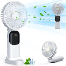 Fan Rechargeable, Portable Mini Fan Handheld with 5 Speeds 5000mah, Electric USB Small Hand Held Fans, Powerful Personal Fan Foldable Fans