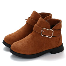 AWZXDE Leather Ankle Boots for Toddler Girls Brown Size