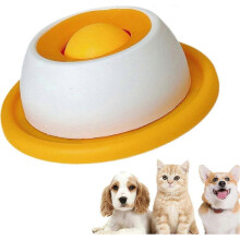 (Yellow) Dog Licking Toy - Slow Feeder Treat Dispenser for Puppy Training, Enrichment with Food Dispenser, Food Crate Accessory