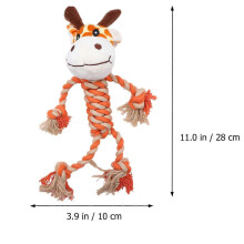 Pet Toy for Teeth Cleaning 3Pcs Woven Cotton Rope Plush Animal Toys