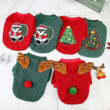 (M, 2) Christmas Dog Clothes Pet Apparel Santa Tree Outfits For Small Dogs Teddy Costume QYSLV