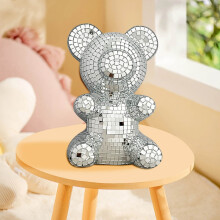 Bear-Shaped Disco Ball Silver 12-inch