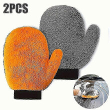 2pcs Ultra Soft Microfiber Car Wash Mitts - Scratch-Free, Dual-Purpose for Interior & Exterior Cleaning, Ergonomic Desig [jkw]