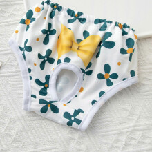 (M, 4) Soft Period Pants Pantie with Soft Suspender for Girls Dog Reusable Doggies Period Diaper Incontinence XL