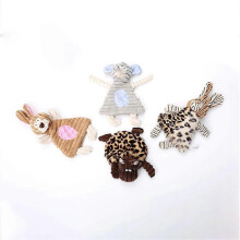 Pet Molar Toys Plush Chewing Toy for Playing 2Pcs Light Brown Cartoon Animal