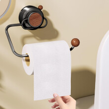 Suction Cup Toilet Paper Holder Black Stainless Steel Wall
