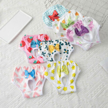 (M, 5) Soft Period Pants Pantie with Soft Suspender for Girls Dog Reusable Doggies Period Diaper Incontinence XL