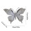 Glitter Butterfly Christmas Ornament Silver Hollow Monarch 2