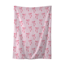 Pink Bow Throw Blanket Flannel 27.56x39.37 in