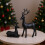 Matte Black Resin Reindeer Sculptures 2 pcs 5