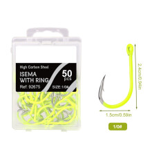 Barbed Sea Fishing Hook Fluorescent Yellow 7#