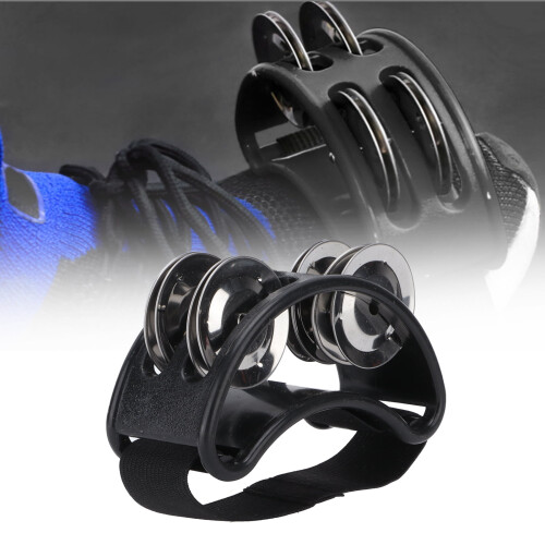 Foot Tambourine Shaker Percussion Set Black