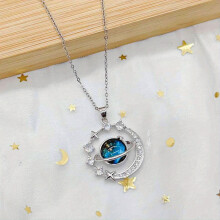Star Pendant Necklace Silver Unisex 1 piece
