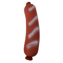 (B) Tough Squeaky Dog Toy for Aggressive Chewers Indestructible Drumstick Sausage Shaped Latex Chew Toy