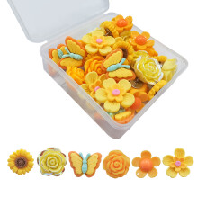 Resin Flower Push Pins Colorful 30 Pieces