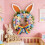 Easter Bunny Ear Wreath with Colorful Eggs and Artificial 1