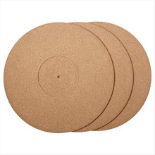 Cork Turntable Mats High Fidelity 3 Pieces Wood