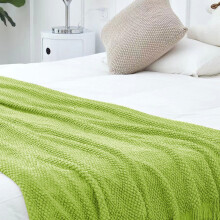 Couverture duveteuse en tricot vert 50x70