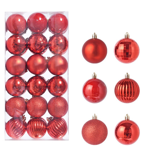 Boules de Noël décoratives 30 mm incassables, lot de 36