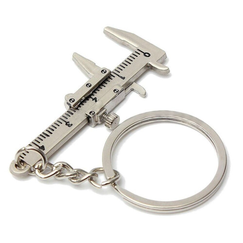 6X Useful  Vernier Caliper Tool Pendant Slider Slides Keyring Key Chain 10CM 1