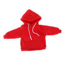 Doll Hoodie Red Long Sleeve 1/12 Scale