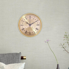 Classic Roman Numeral Clock Insert Gold 4.3 Inch 94mm Hole