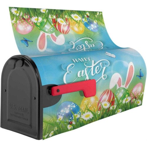 Easter Bunny Ears Mailbox Cover Waterproof Magnetic 25.5x21 2