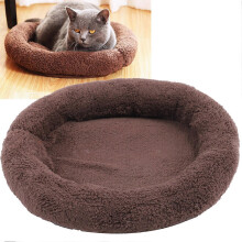 Pet Deep Sleep Nest Soft Breathable Round Bed Cushion Brown L