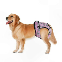 (L, Pink) Reusable Washable Dog Diapers for Female Pets Menstruation Underwear Sanitary Pants for Large Dogs
