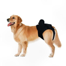 (L, Black) Reusable Washable Dog Diapers for Female Pets Menstruation Underwear Sanitary Pants for Large Dogs