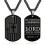 American Flag Dog Tag Necklace with Bible Scripture and 1