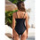 Black sleeveless drawstring one-piece swimsuit for women 5