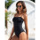 Black sleeveless drawstring one-piece swimsuit for women 3
