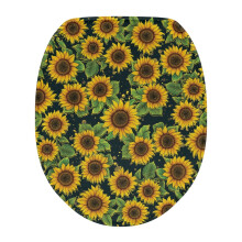 Housse de couvercle de toilette Tournesol – Housse anti-poussière douce et réutilisable pour