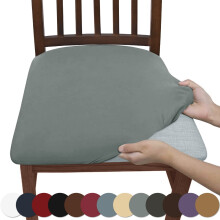 Housses de chaise de salle à manger imperméables, gris clair, lot de 4