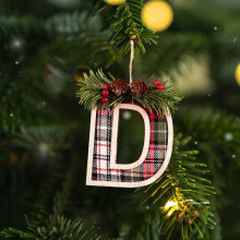 Décorations de Noël en bois, alphabet A-Z, 26 pièces