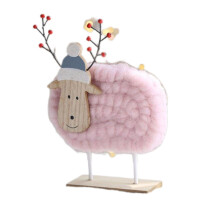 Ornement de Noël en feutre fait main représentant un mouton, décoration de bureau