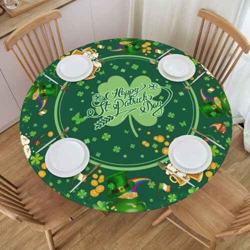 Nappe ronde élastique lavable pour la Saint-Patrick